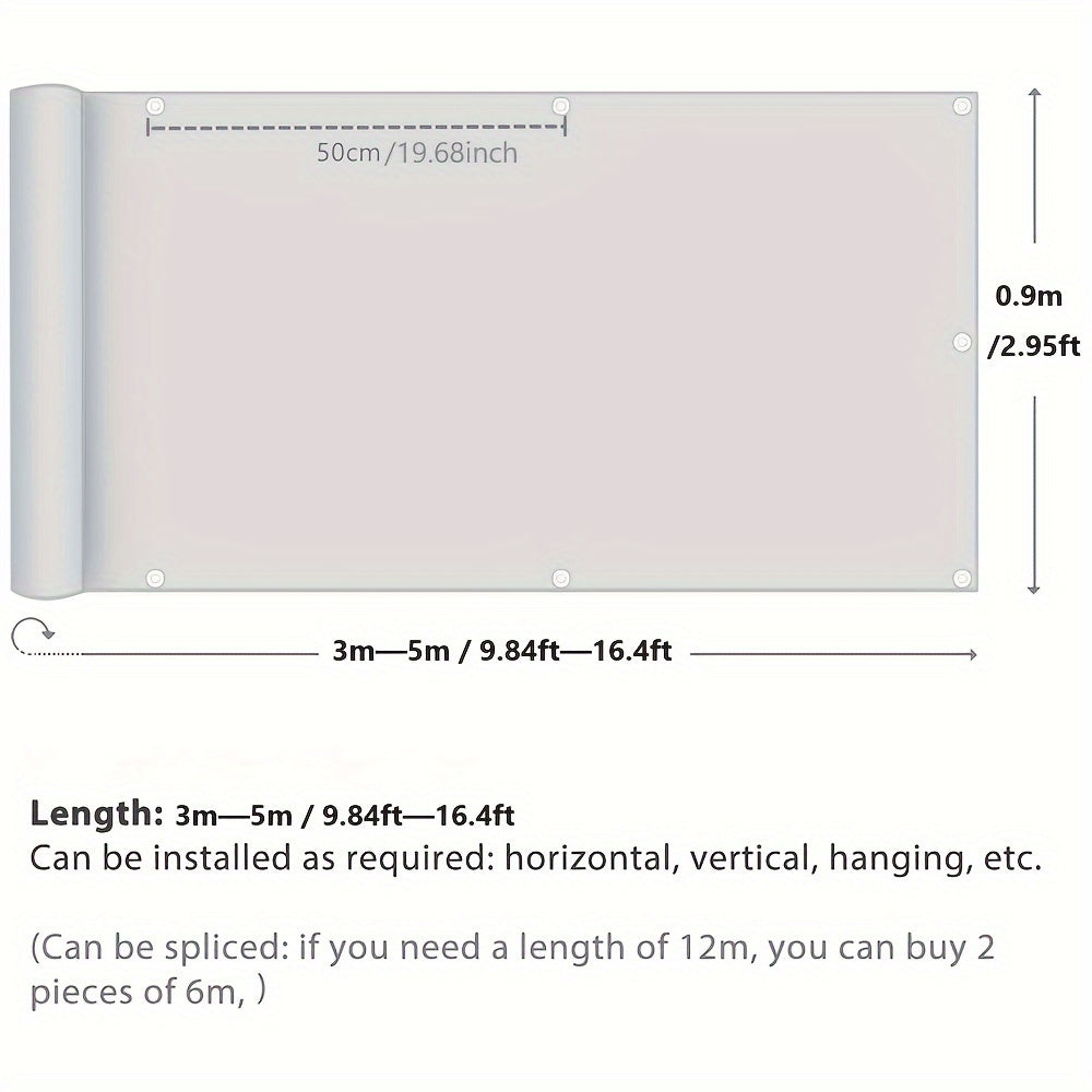 Sunshade Net Ventilation Privacy Screen Balcony Sail Awning Shade Cloth Cover