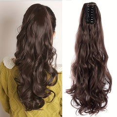 Long Curly Wavy Claw Clip Ponytail Hair Extension for Women