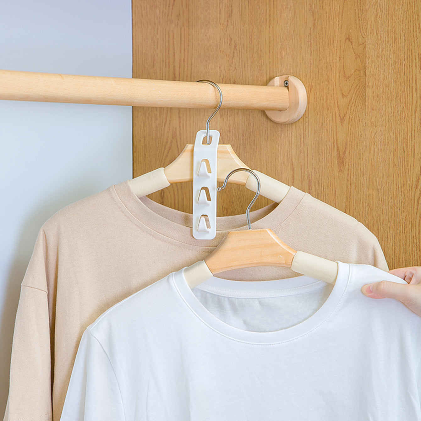 Set of 4 Space Saving 3 Hook Clothes Hanger Multifunctional Closet Organizer