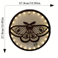 Retro Wooden LED Wall Decoration Butterfly Series Hanging Light