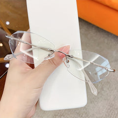 Glitter Rhinestone Rimless Glasses Spectacles Frame