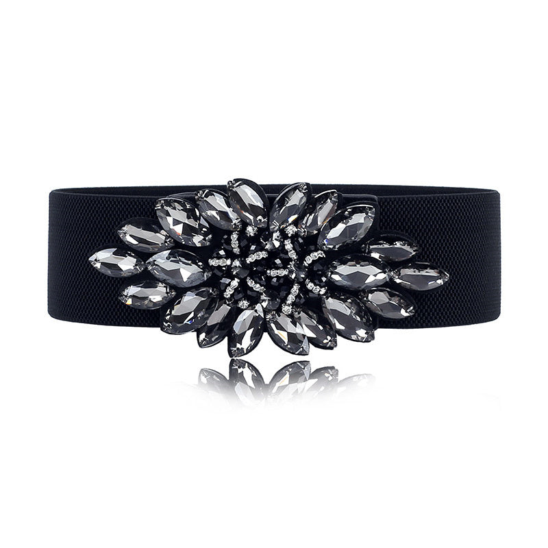 Rhinestone Elastic Band Vintage Waist Belt