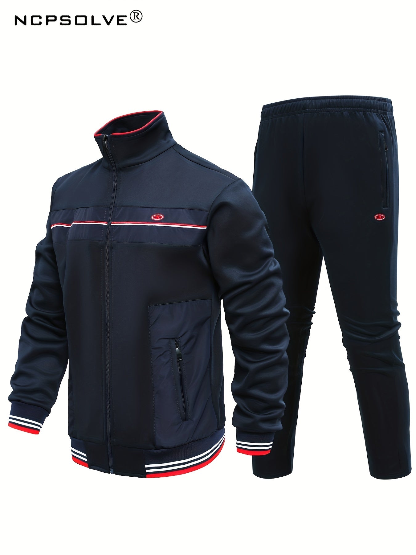 Men's Sports Suit Active Zip Up Jacket & Pants