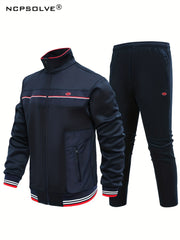 Men's Sports Suit Active Zip Up Jacket & Pants