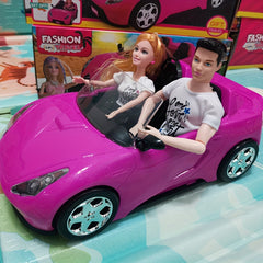 Convertible Car Vehicle For Dolls With Seatbelts Rolling Wheels