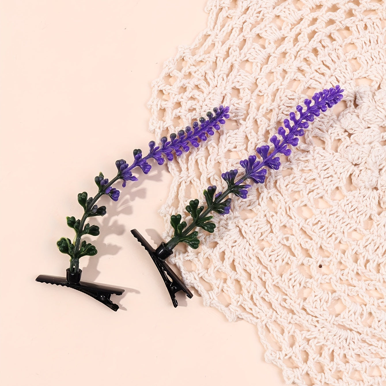 2pcs Lavender Decor Duck Billed Hair Clip for Hair Bangs Braids