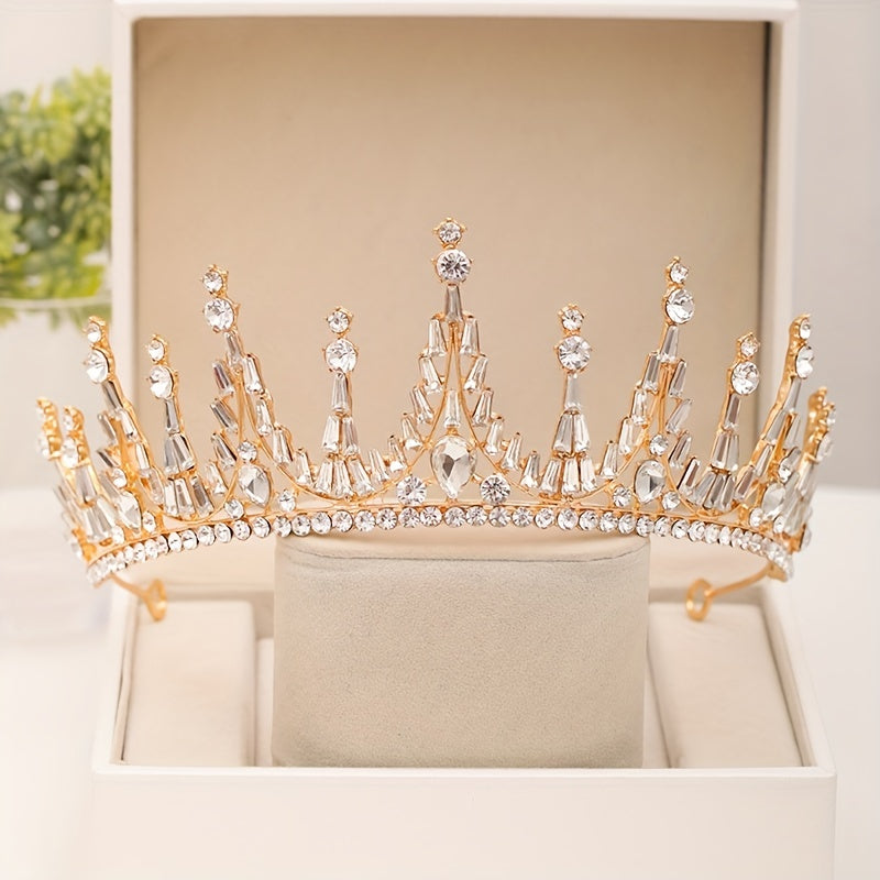 Crystal Silvery Headband Queen's Crown Tiara Head Jewelry