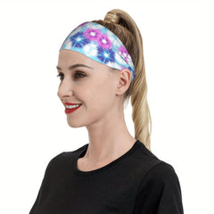 Tie Dye Headband Pink Sparkling Patterns Sports Casual Wear