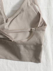 Solid Ribbed Cami Crop Tops Criss Cross Back Hollow Out Top