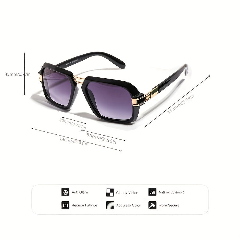 Men's Square Frame Sunglasses Unisex Steampunk UV Protection Glasses