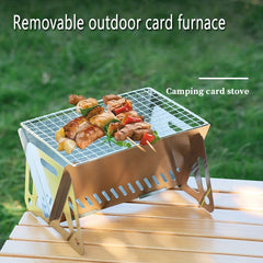 Stainless Steel Folding Camping Grill Stove Outdoor Smoker BBQ Grill