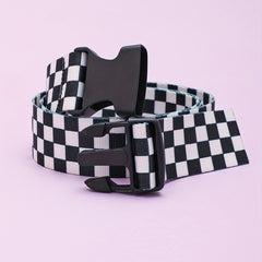 1pc Grid Insert Buckle Belt For Men