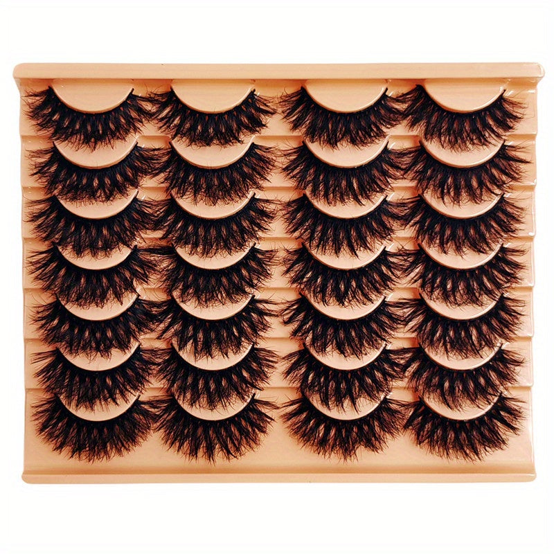 14 Pairs Faux Mink Lashes Thick Fluffy Dramatic Volume Reusable Makeup