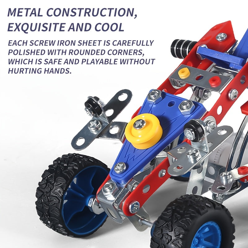 171pcs Retro Car Metal Assembly Building Blocks Nut Toy DIY Halloween
