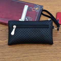 Women's Argyle Quilted Wristlet Bag Zipper Handbag