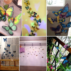 12pcs 3D Butterfly Wall Decals & Magnets for Kids Room Decor