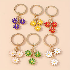 6pcs Daisy Flower Keychain Purse Bag Car Ornament Women Christmas Gift