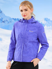 Women's Camo Outdoor Jacket with Fleece Lining for Hiking Skiing