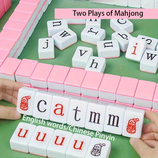 Large English Letter Mahjong Board Game Family Party Toys