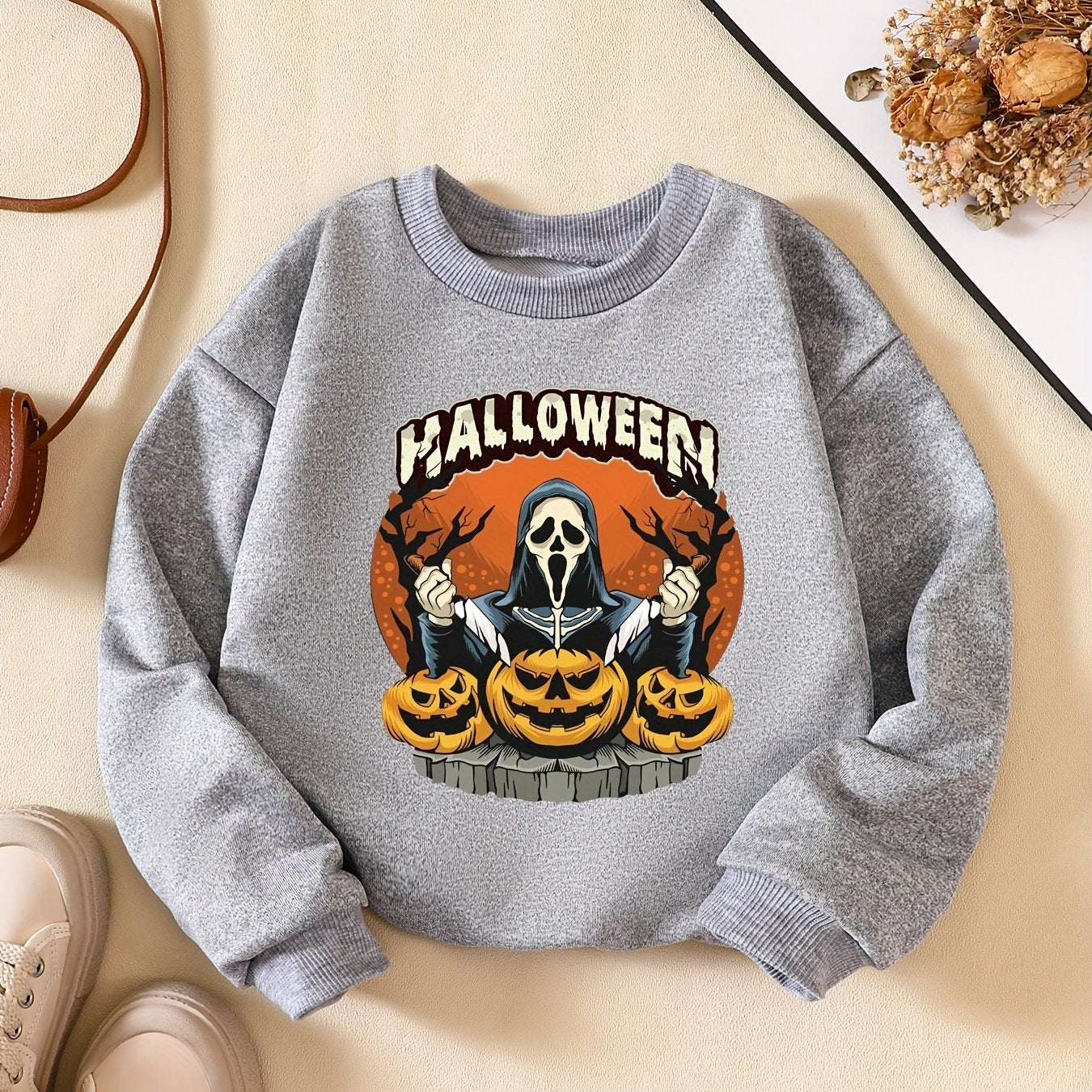 Girls' Halloween Skeleton Witch Sweatshirt