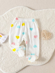 Baby Girls Love Print Button Up Top Pajama Set