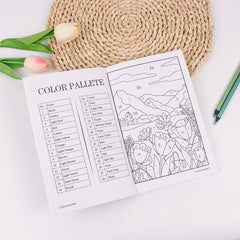 Flower & Butterfly Paint By Numbers Book