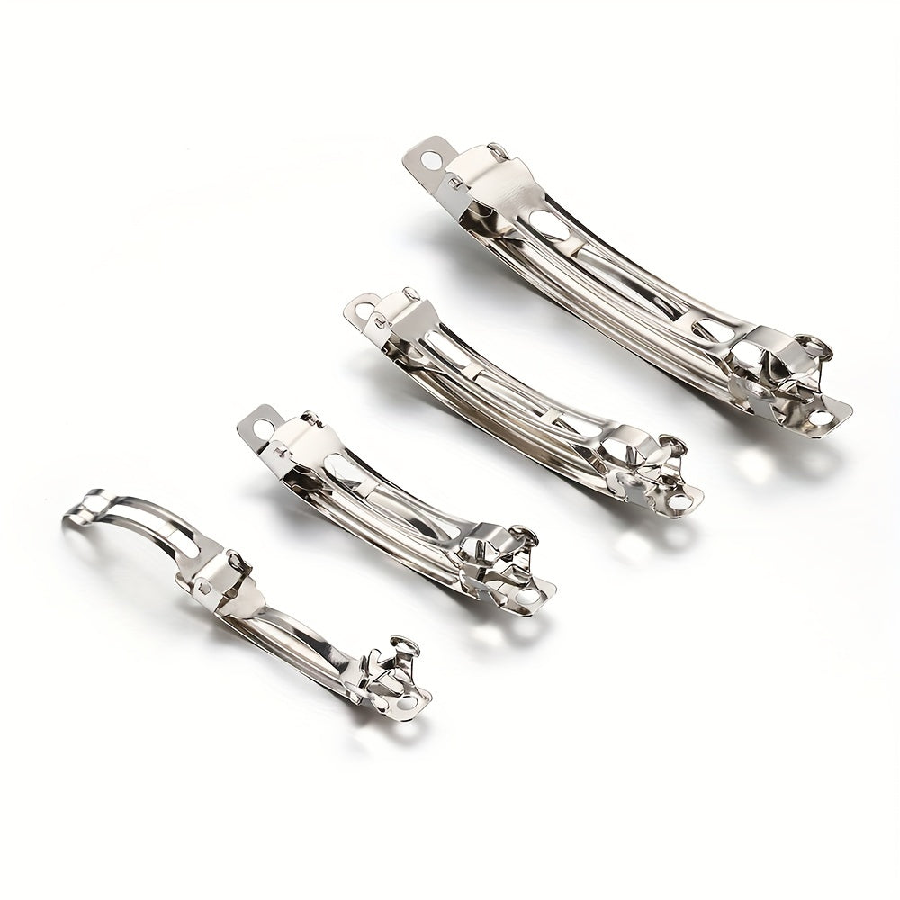 10pcs Silver Metal Spring Hair Clips Hairpin Base DIY Jewelry Making Barrettes