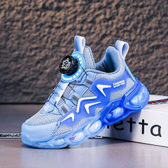 Girl's Block Basketball Shoes Rotating Buckle Breathable Non Slip Sneakers