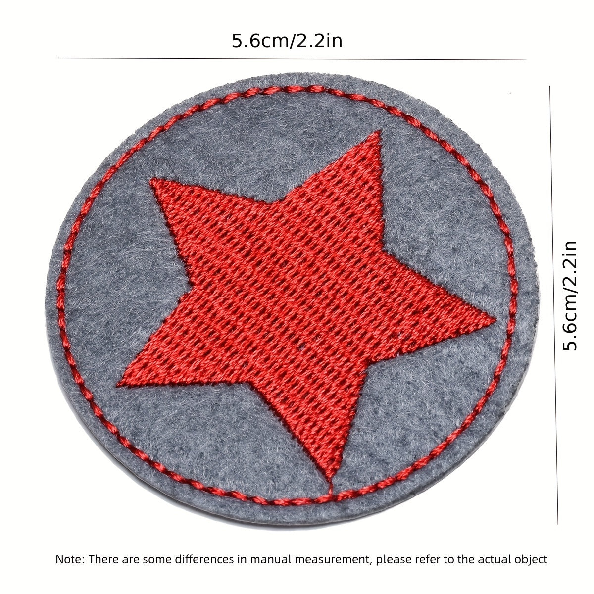 12pcs Round Pentagram Embroidery Patch DIY Clothing Accessories Iron-on Patch