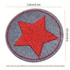12pcs Round Pentagram Embroidery Patch DIY Clothing Accessories Iron-on Patch