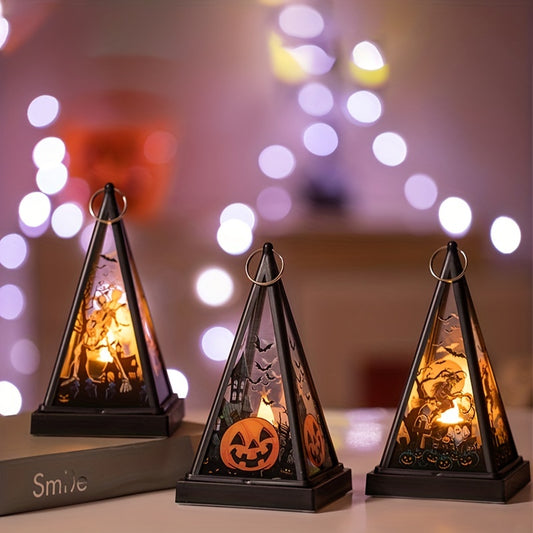 Vintage Glass LED Mini Lanterns for Halloween Parties & Decor