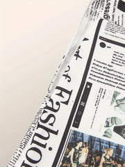 Newspaper Pattern High Waist Wide Leg Pants