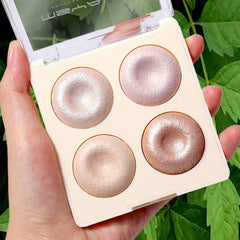 4-in-1 Pearly Highlighter Blush Powder Palette