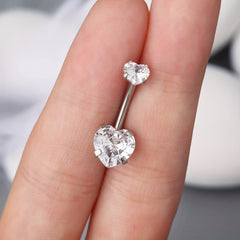 Colorful Zircon Belly Button Ring Stainless Steel Piercing Jewelry