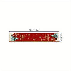 Linen Table Runner Santa Claus Pattern Christmas Table Runner
