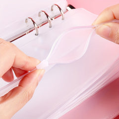 12pcs A6 Zipper Binder Pockets Waterproof PVC Leaf Pouch
