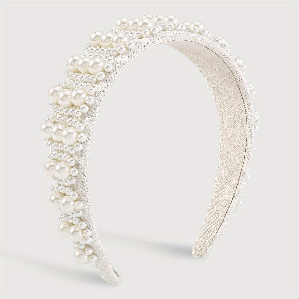 Pearl Decor Wide Head Hoop Headband for Women Wedding Party