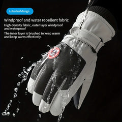 Non Slip Waterproof Velvet Gloves Warm Touch Screen Ski Gloves