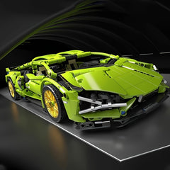 1200-Piece Green Racing Model Kit Building Blocks
