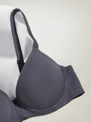 2pcs Solid T Shirt Bras Comfy Push Up Bra Women's Lingerie