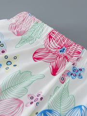 2pcs Toddler Girls Flowers Graphic Pajama Set Long Sleeve Top & Pants Sleepwear