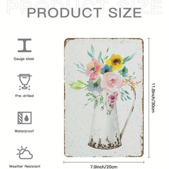 Metal Tin Sign Flowers Born To The Sun Wall Decor