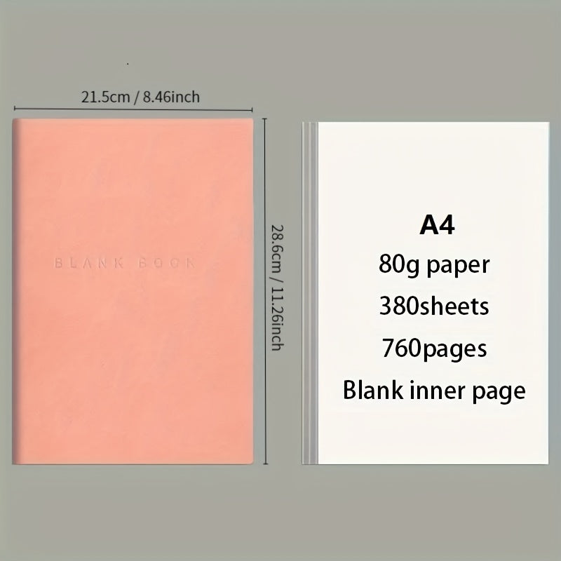 Faux Leather Notebook Blank Book For Creative Work