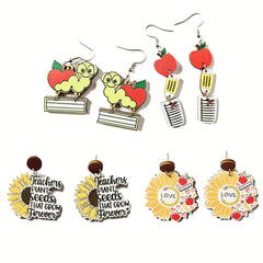 Sunflower Scales Earrings - Perfect for School & Graduation