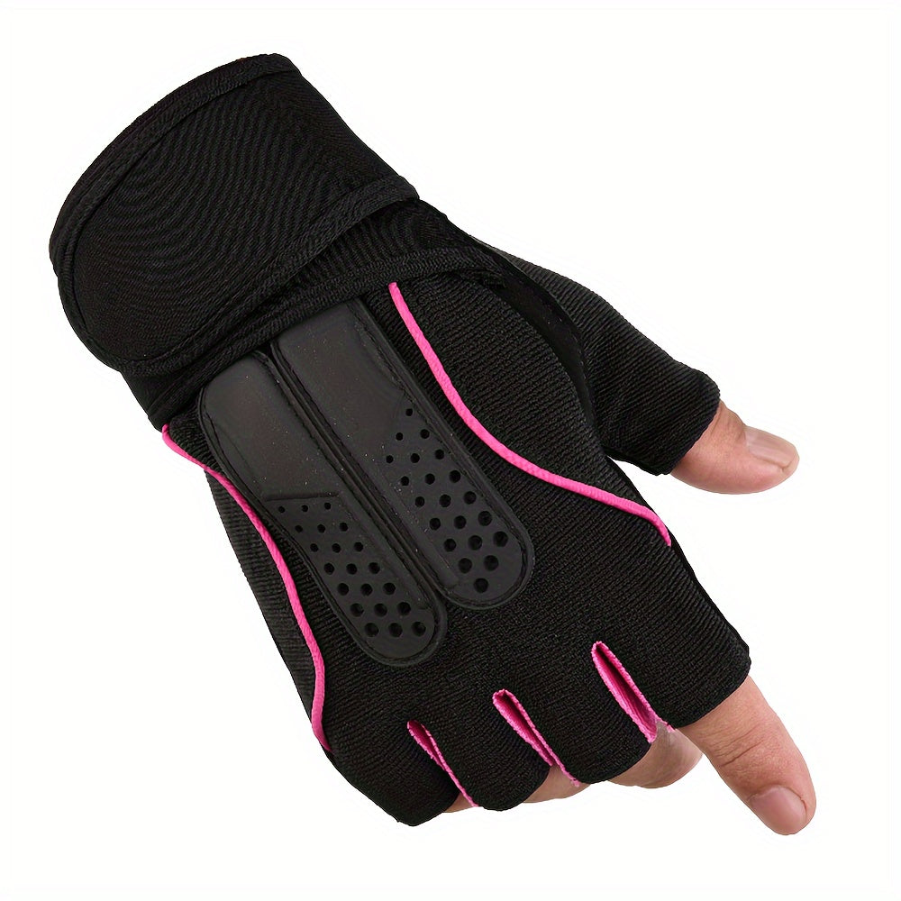 Outdoor Cycling Half Finger Gloves with Extended Wrist Protection