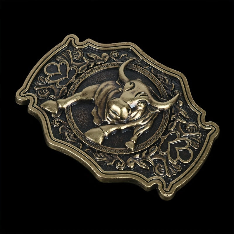 Retro Bull Buckle Classic Men's Belt Buckle Metal Alloy Western Cowboy Buckle