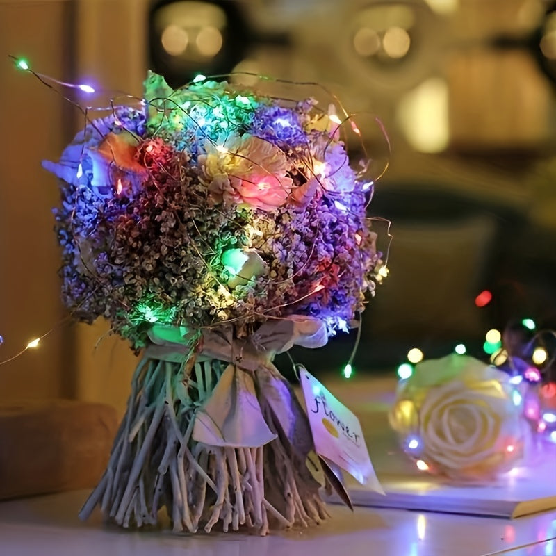 10pcs Copper Wire LED String Lights Fairy Lights Decorative Curtain Star Lights