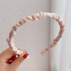 Solid Headband Crinkle Headband Wash Face Spa Head Hoop Daily Headdress