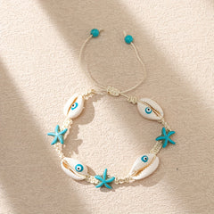 Shell & Starfish Beaded Braided Bracelet for Women