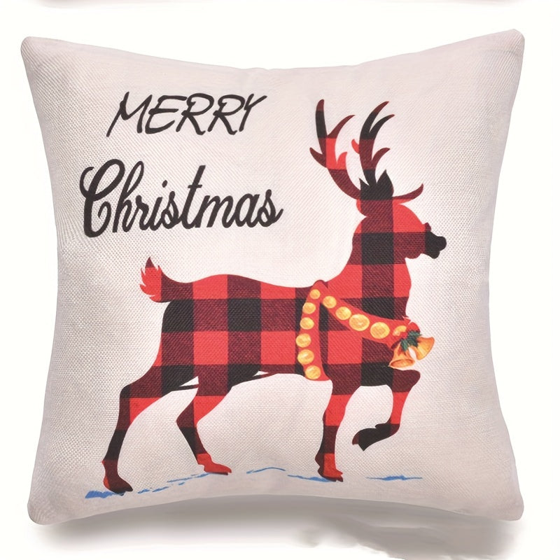 Christmas Elk Sofa Pillow Cover, Xmas Style Pillowcase